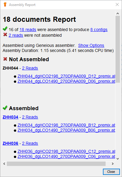 Assembly report